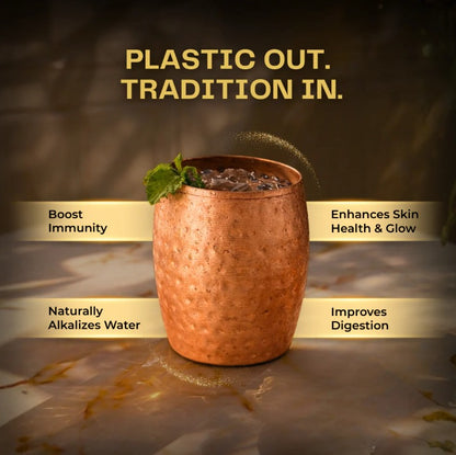 Copper Hammered Coller Glass