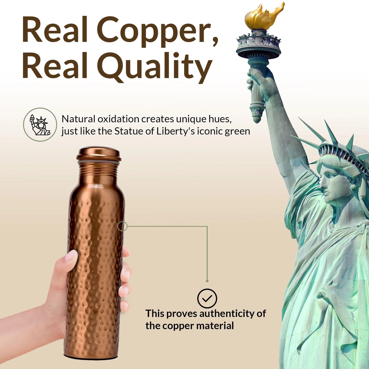 Handcrafted Pure Copper Water Bottle